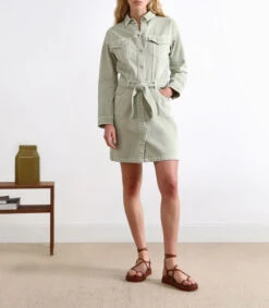 Scalpers Vestido Corto Verde Manga Larga Mujer -GlamModa Ventas 43066869 x6