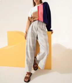 Pantalón Con Cuadros Mujer -GlamModa Ventas 43076201 x4