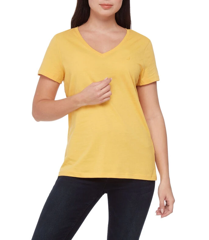 Nautica Playera Amarilla Manga Corta Mujer