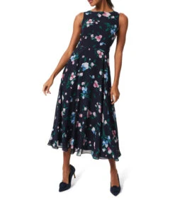 Vestido Largo A Con Flores Mujer