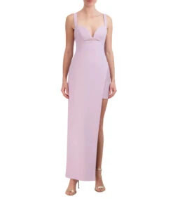 BCBGMAXAZRIA Vestido De Fiesta Largo Lila Sin Mangas Liso Mujer