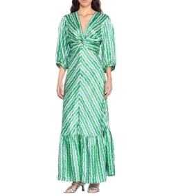 Sandro Vestido Maxi De Rayas Mujer