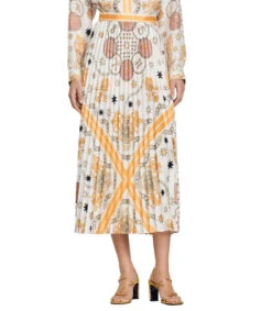 Sandro Falda Larga De Corte Recto Estampada Mujer