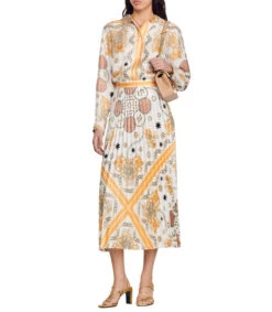 Sandro Falda Larga De Corte Recto Estampada Mujer -GlamModa Ventas 43101220 x3