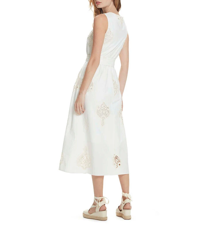 Vestido Maxi Blanco Con Bordado Crochet Creta Mujer 4 Vestido Maxi Blanco Con Bordado Crochet Creta Mujer - Imagen 2