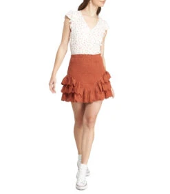 Falda Corta De Corte A Con Detalle De Frunce Mujer -GlamModa Ventas 43111073 x3