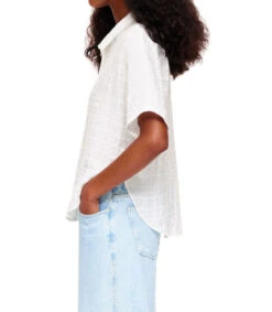 Camisa De Manga Corta Lisa Mujer -GlamModa Ventas 43113912 x3