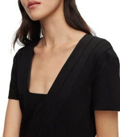 Boss Vestido De Manga Corta Slim Fit Con Detalles De Costuras Mujer -GlamModa Ventas 43114163 x3