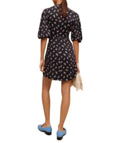 Maje Vestido Midi Manga 3,4 Estampado Floral Ruisso Mujer -GlamModa Ventas 43115477 x2