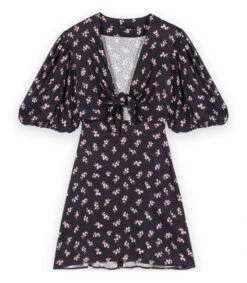 Maje Vestido Midi Manga 3,4 Estampado Floral Ruisso Mujer -GlamModa Ventas 43115477 x4