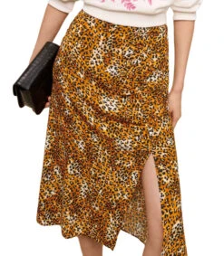 Maje Falda Midi De Corte Recto Con Animal Print Mujer -GlamModa Ventas 43115527 x4
