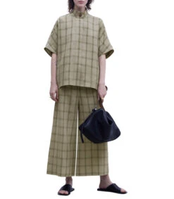 ADOLFO DOMINGUEZ Camisa Con Cuadros Manga Corta Mujer -GlamModa Ventas 43117105 x3