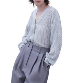 ADOLFO DOMINGUEZ Camisa Con Rayas Manga Larga Mujer