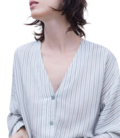 ADOLFO DOMINGUEZ Camisa Con Rayas Manga Larga Mujer -GlamModa Ventas 43117142 x4