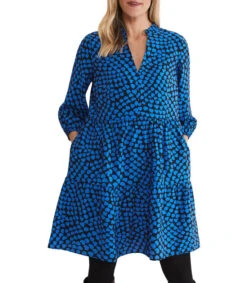 Vestido Midi Con Corazones De Manga 3,4 Kesia Mujer -GlamModa Ventas 43122253 x3