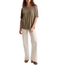 GERARD DAREL Playera Verde De Cuello Redondo Con Manga Corta Mujer -GlamModa Ventas 43123405 x3