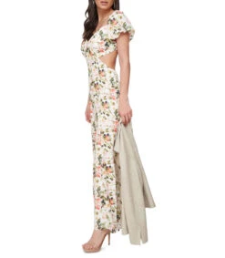 Vestido De Fiesta Largo Manga Corta De Rosas Mujer -GlamModa Ventas 43123432 x3