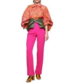 Camisa Estampada De Cuello Mao Y Manga 3,4 Mujer -GlamModa Ventas 43126087 x3