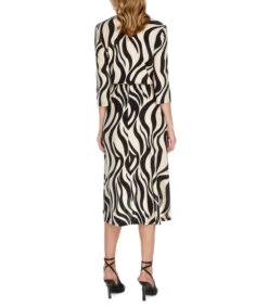 Vestido Midi Manga 7,8 Animalprint Mujer -GlamModa Ventas 43133699 x2