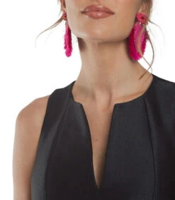 Vestido Formal Midi Sin Mangas Y Escote V Mujer -GlamModa Ventas 43134644 x3