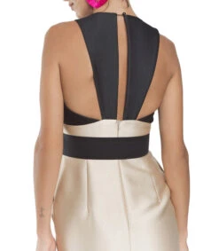 Vestido Formal Midi Sin Mangas Y Escote V Mujer -GlamModa Ventas 43134644 x4