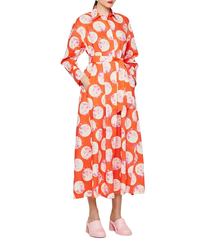 Vestido Maxi De Manga Larga Con Lunares Grandes Y Flores Mujer 3 Vestido Maxi De Manga Larga Con Lunares Grandes Y Flores Mujer