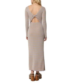 Scalpers Vestido Maxi Manga Larga De Rayas Mujer -GlamModa Ventas 43139609 x2