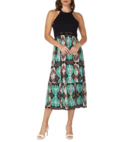 Springfield Vestido Midi Estampado Mujer
