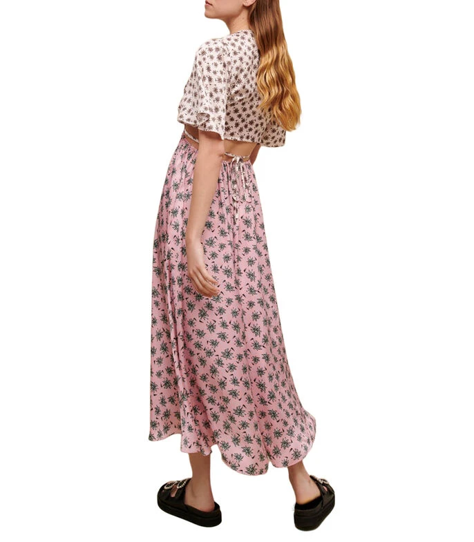 Maje Vestido Midi Con Manga 3,4 Y Flores Mujer 4 Maje Vestido Midi Con Manga 3,4 Y Flores Mujer - Imagen 2