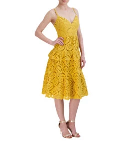 BCBGMAXAZRIA Vestido Midi Microdiseños Mujer -GlamModa Ventas 43156260 x3