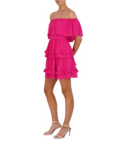 BCBGMAXAZRIA Vestido Midi Con Olanes Mujer -GlamModa Ventas 43156302 x3