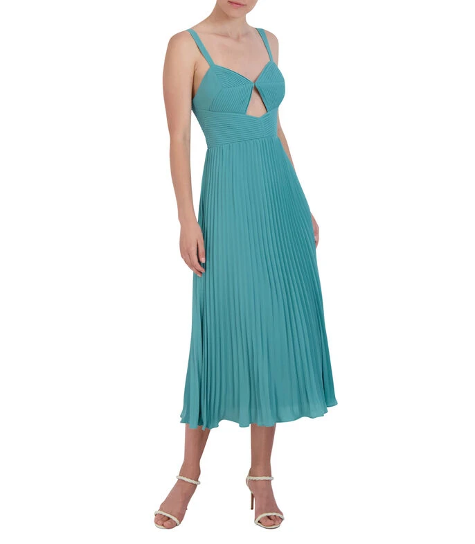 BCBGMAXAZRIA Vestido Midi Plisado Mujer