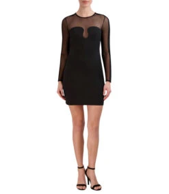 BCBGMAXAZRIA Vestido Corto Con Transparencia Mujer