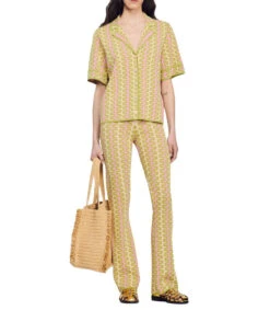 Sandro Camisa Con Líneas Manga Corta Mujer -GlamModa Ventas 43157550 x3