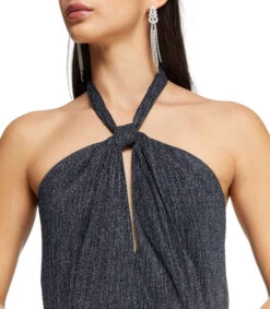 Vestido De Fiesta Maxi Con Inserción De Hilo Metálico Mujer -GlamModa Ventas 43161683 x3