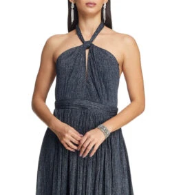 Vestido De Fiesta Maxi Con Inserción De Hilo Metálico Mujer -GlamModa Ventas 43161683 x4