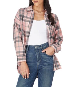 Camisa Con Cuadros Manga Larga Mujer