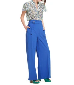 Pantalón Acampanado Con Cinturón Mujer -GlamModa Ventas 43172199 x3