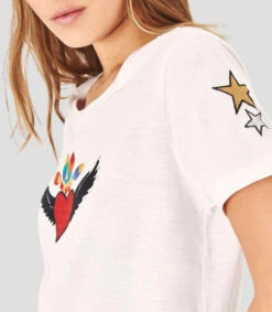 Playera Cuello Redondo Manga Corta Con Estampado Mujer -GlamModa Ventas 43177565 x4