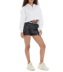 Sudadera Corta Con Cierre Y Capucha Mujer -GlamModa Ventas 43179568 x3