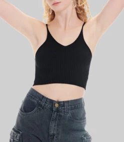 Playera Crop Top Sin Mangas Lisa Mujer