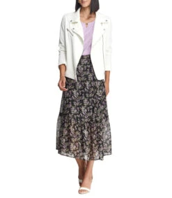 Falda Midi De Corte Recto Con Flores Mujer -GlamModa Ventas 43197225 x3