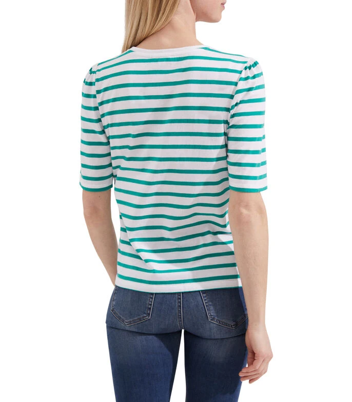 Playera De Cuello Redondo Con Manga Corta Y Rayas Mujer 4 Playera De Cuello Redondo Con Manga Corta Y Rayas Mujer - Imagen 2