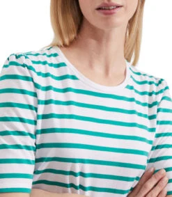 Playera De Cuello Redondo Con Manga Corta Y Rayas Mujer 8 Playera De Cuello Redondo Con Manga Corta Y Rayas Mujer -GlamModa Ventas 43198289 x3