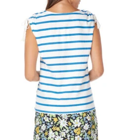 Springfield Playera Cuello Redondo Sin Mangas De Rayas Mujer -GlamModa Ventas 43198717 x2