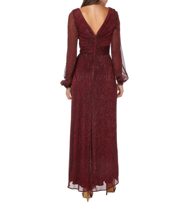 Vestido De Fiesta Maxi Con Manga Larga Abrillantado Mujer 4 Vestido De Fiesta Maxi Con Manga Larga Abrillantado Mujer - Imagen 2