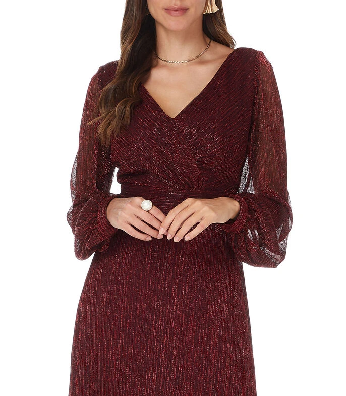 Vestido De Fiesta Maxi Con Manga Larga Abrillantado Mujer 5 Vestido De Fiesta Maxi Con Manga Larga Abrillantado Mujer - Imagen 3