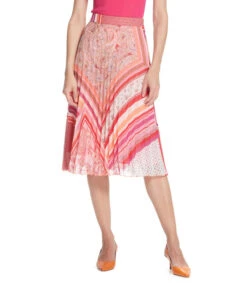 Falda Midi Corte Cropped Plisada Mujer