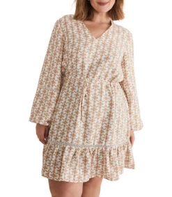 Vestido Midi Manga Larga Monogram Kesia Mujer 11 Vestido Midi Manga Larga Monogram Kesia Mujer -GlamModa Ventas 43204358 x4