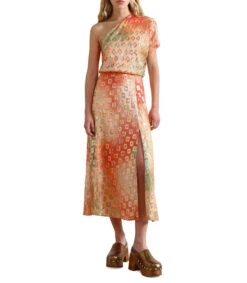 Scalpers Vestido Midi Manga Corta Estampado Mujer -GlamModa Ventas 43209318 x3